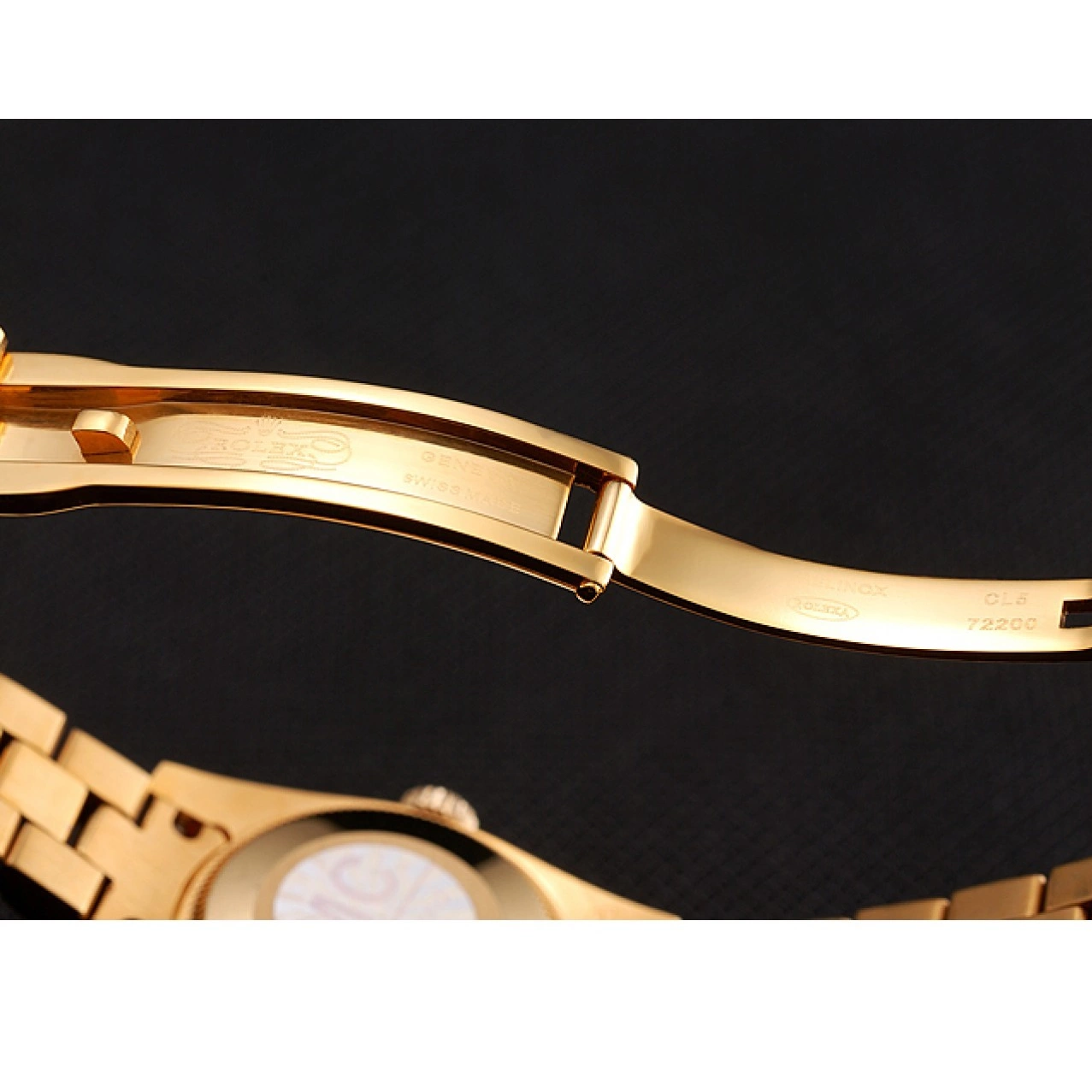 Aaa replica watch Diamond Swiss 1453957 Pave White Dial Bracelet DayJust Rolex Diamond Gold 0625